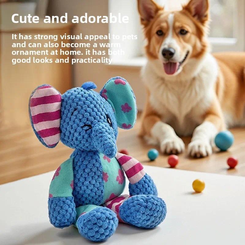 Indestructible Dog Chew Toy - 1 Piece Interactive Squeaky Plush Dog