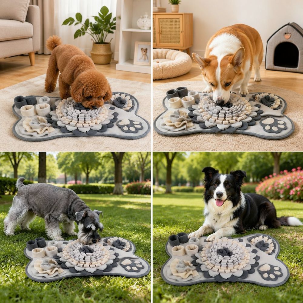 Bone Shape Dog Snuffle Mat Pet - Dog Puzzle Feeder Toy 评论和价格