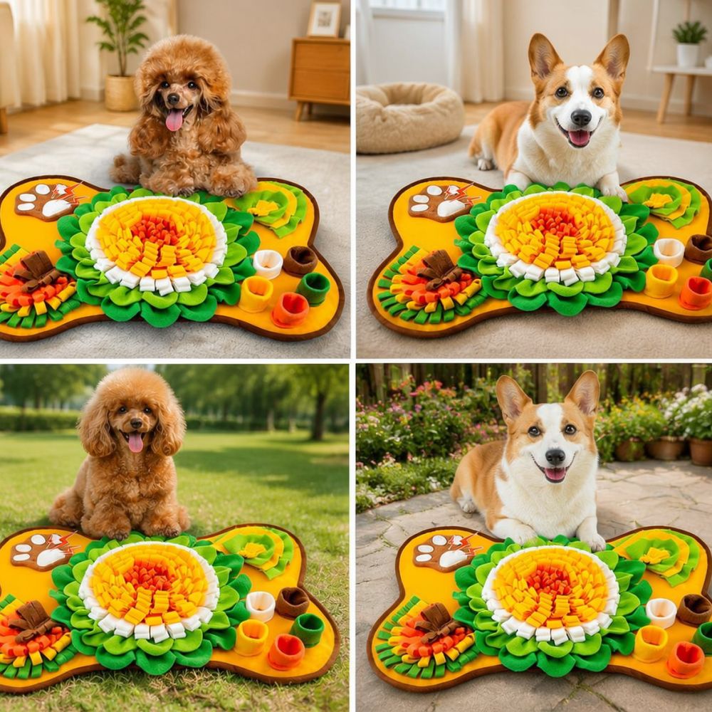 Bone Shape Dog Snuffle Mat Pet - Dog Puzzle Feeder Toy 评论和价格