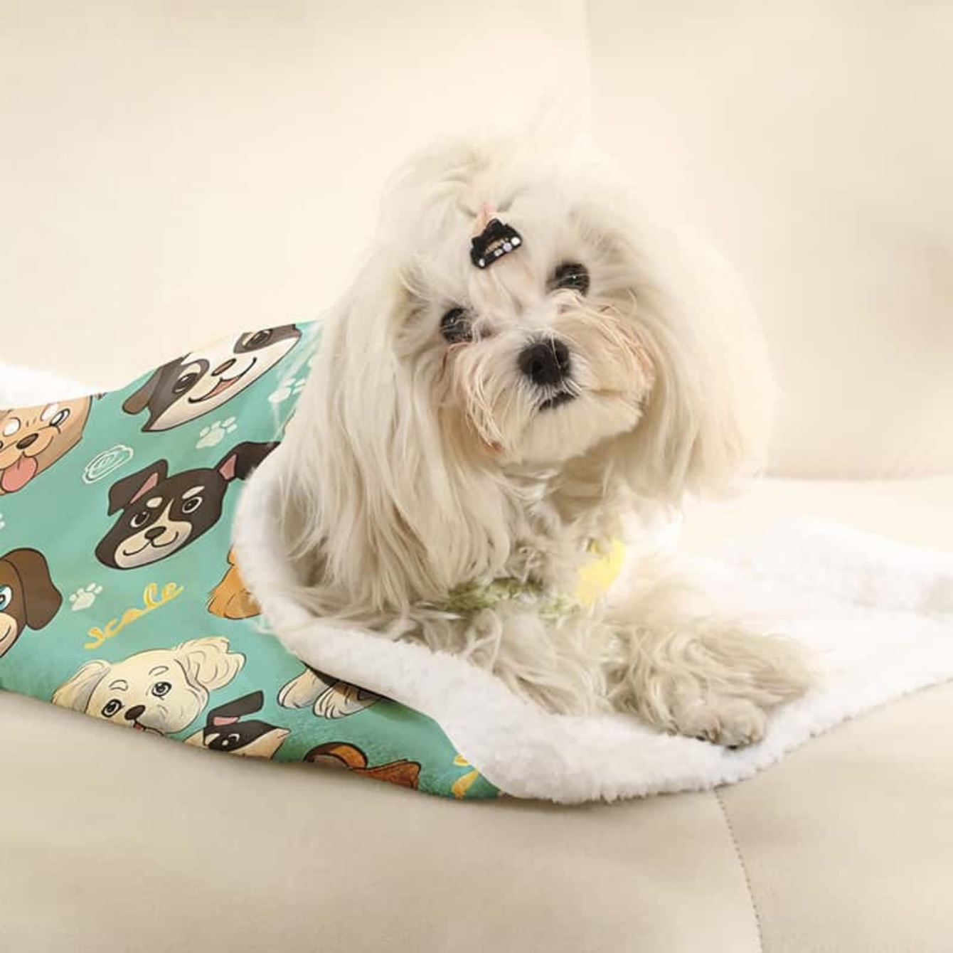 Cartoon Dog Print Pet Blanket  - Pet Beds 评论和价格